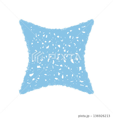 Festive star sketch in textured crayon style forms the firework symbol. Magic spark burst and celebration element suggest graphic art for party or holiday decoration use. 136926213