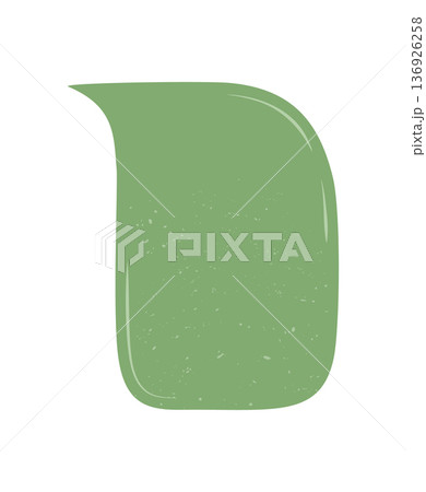 Organic green grunge speech box patch in hand drawn rectangle shape. Abstract bubble for comment or message, textured with round and graphic pattern for modern dialog element in design. 136926258
