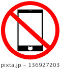 撮影禁止マーク(スマホ)_さり気なくシンプル猫顔 136927203