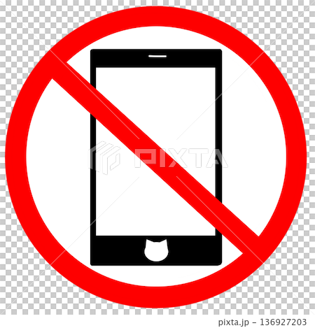 No photography sign (smartphone)_casually simple cat face 136927203