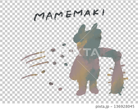 アイコンやシンボルマークとして、デザイン時に使いやすいカラフルな手描きイラスト・節分 アイコンやシンボルマークとして、デザイン時に使いやすいカラフルな手描きイラスト・節分 136928045