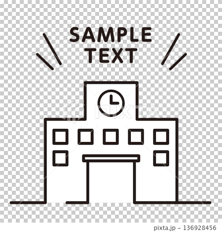 Simple school line drawing title decorative frame Simple school line drawing title decorative frame 136928456