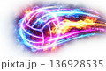 Volleyball ball flying with dynamic energy trails 136928535