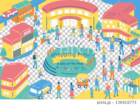 People having fun at the shopping mall 136928773