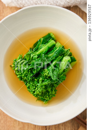 春の味覚 菜の花のおひたし 春の味覚 菜の花のおひたし 136929587