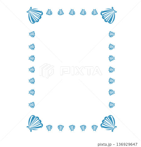 Doodle frame of shells, oysters. Frame on the theme of sea vacation. Vector illustration Doodle frame of shells, oysters. Frame on the theme of sea vacation. Vector illustration 136929647