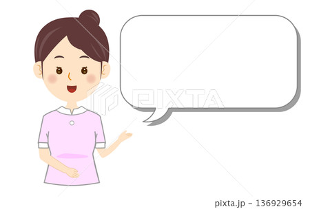 話す看護師 吹き出し 話す看護師 吹き出し 136929654