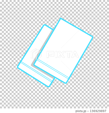タオルセットイラスト バスタオル フェイスタオル シンプル素材 136929897