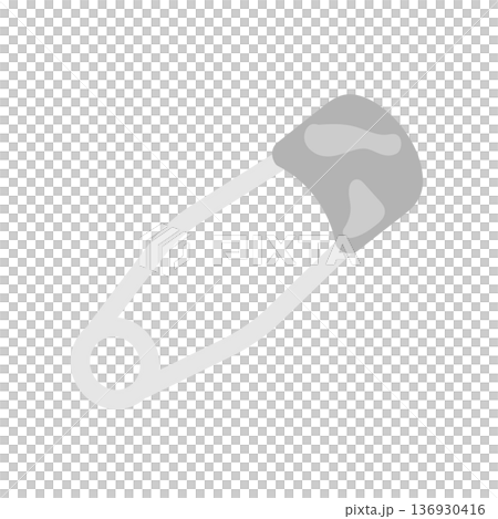 灰色安全別針插圖 灰色安全別針插圖 136930416