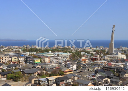 別府市街(グローバルタワー・南立石公園・別府港) 別府市街(グローバルタワー・南立石公園・別府港) 136930642
