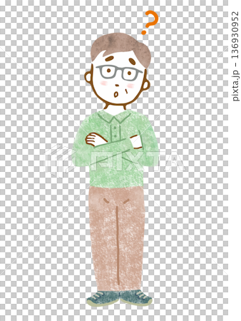 Illustration of a worried senior man (full body) Illustration of a worried senior man (full body) 136930952