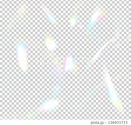 Transparent material with scattered rainbow-colored light 136931715