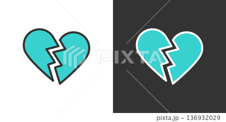 シンプルなデザインのハートアイコン 136932029