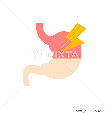 胃のストレスのシンプルなアイコン 136932030