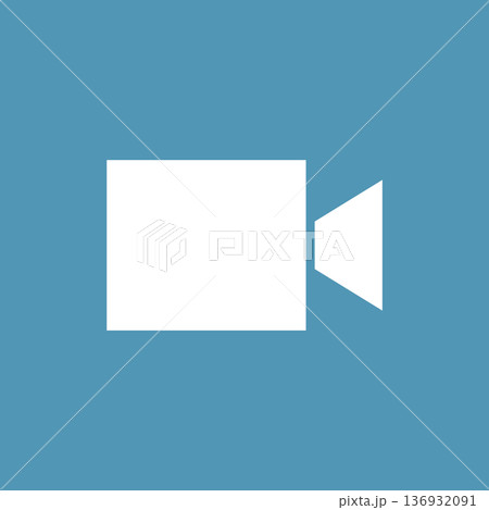 シンプルなビデオカメラのベクターアイコン シンプルなビデオカメラのベクターアイコン 136932091