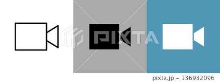 シンプルなビデオカメラのベクターアイコン シンプルなビデオカメラのベクターアイコン 136932096