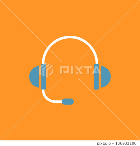 シンプルなヘッドホンアイコン 136932100
