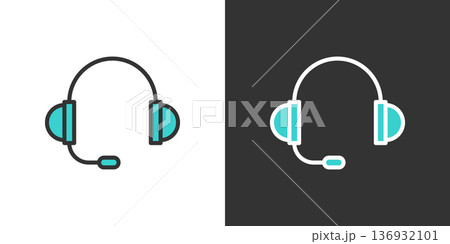 シンプルなヘッドホンアイコン 136932101