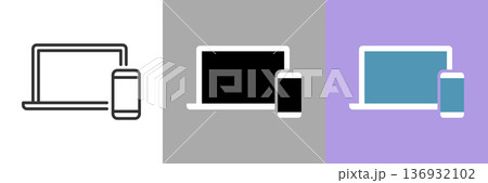 シンプルなデジタルデバイスアイコン 136932102