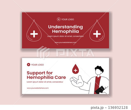 World Hemophilia Day Horizontal Banner Flat Cartoon Hand Drawn Illustration 136932128