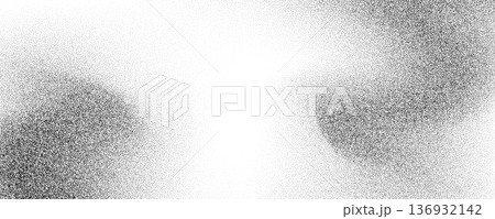 Grainy fading wavy sand texture. Subtle dotted gradient wave background. Grit backdrop with specks, particles and granules. Grunge grain noise speckle wallpaper for banner, poster, brochure. Vector 136932142