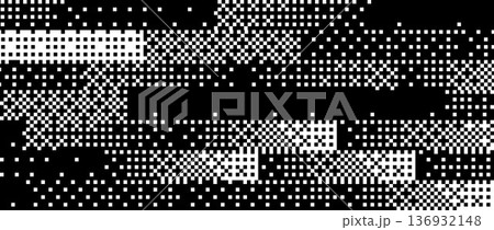 Pixelated bitmap pattern texture. Black...のイラスト素材 [136932148] - PIXTA