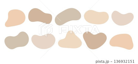 Beige organic shape box collection. Irregular liquid frame set. Abstract amoeba blobs, blotches, drops or stains bundle. Vector brown border design templates for label, sticker, banner, poster, flyer Beige organic shape box collection. Irregular liquid frame set. Abstract amoeba blobs, blotches, drops or stains bundle. Vector brown border design templates for label, sticker, banner, poster, flyer 136932151