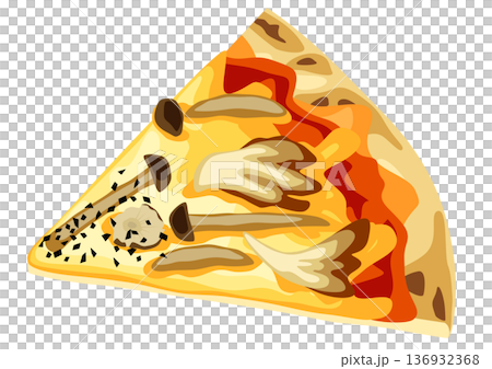 切塊披薩蘑菇 136932368