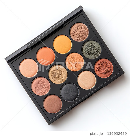 Close-Up of Professional Makeup Palette with Twelve Colors for Creative Beauty Applications Close-Up of Professional Makeup Palette with Twelve Colors for Creative Beauty Applications 136932429