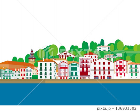 サン・ジャン・ド・リュズ saint jean de luz バスク basque フランス 春風景 サン・ジャン・ド・リュズ saint jean de luz バスク basque フランス 春風景 136933302