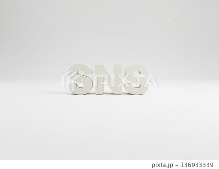 SNS（ソーシャルネットワーキングサービス） / Word Object Illustration 136933339