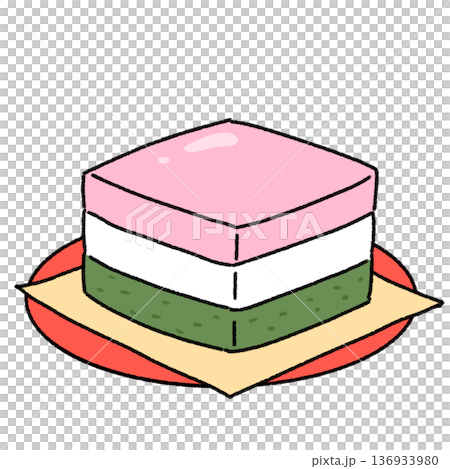 A simple and cute illustration of diamond-shaped rice cakes A simple and cute illustration of diamond-shaped rice cakes 136933980