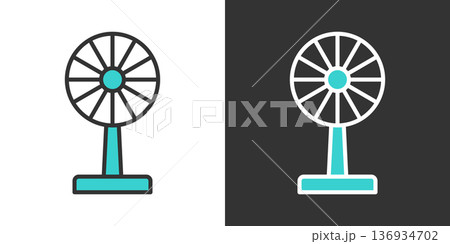 扇風機のベクターアイコン 136934702
