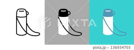 水筒のベクターアイコン 136934703