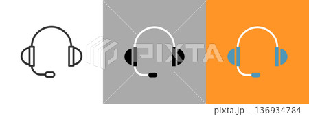 シンプルなヘッドホンアイコン 136934784