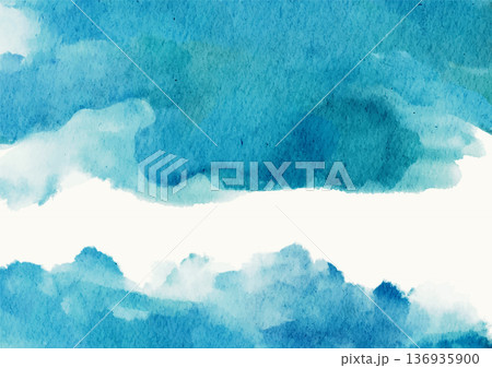 Blue Watercolor Abstract Vector Banner 136935900