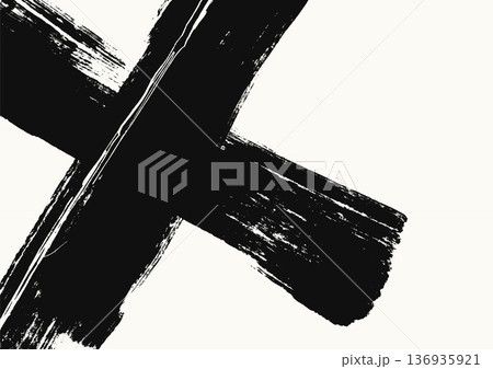 Abstract Black White Cross Brush Stroke Pattern 136935921