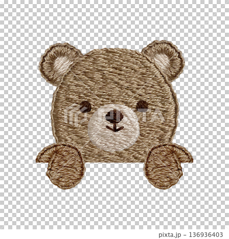 【泰迪熊露出臉】手工刺繡插畫材料 【泰迪熊露出臉】手工刺繡插畫材料 136936403