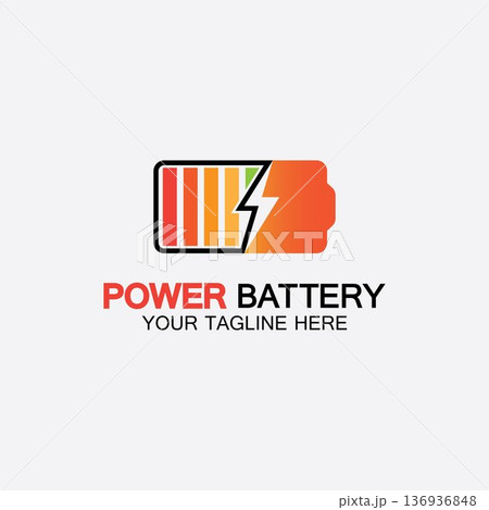 Power Battery Logo icon vector illustration Design Template.Battery Charging vector icon.Battery power and flash lightning bolt logo Power Battery Logo icon vector illustration Design Template.Battery Charging vector icon.Battery power and flash lightning bolt logo 136936848