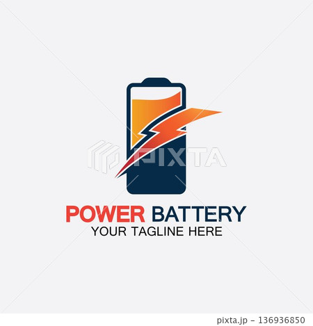 Power Battery Logo icon vector illustration Design Template.Battery Charging vector icon.Battery power and flash lightning bolt logo Power Battery Logo icon vector illustration Design Template.Battery Charging vector icon.Battery power and flash lightning bolt logo 136936850