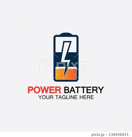 Power Battery Logo icon vector illustration Design Template.Battery Charging vector icon.Battery power and flash lightning bolt logo Power Battery Logo icon vector illustration Design Template.Battery Charging vector icon.Battery power and flash lightning bolt logo 136936851