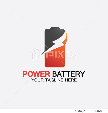 Power Battery Logo icon vector illustration Design Template.Battery Charging vector icon.Battery power and flash lightning bolt logo Power Battery Logo icon vector illustration Design Template.Battery Charging vector icon.Battery power and flash lightning bolt logo 136936860