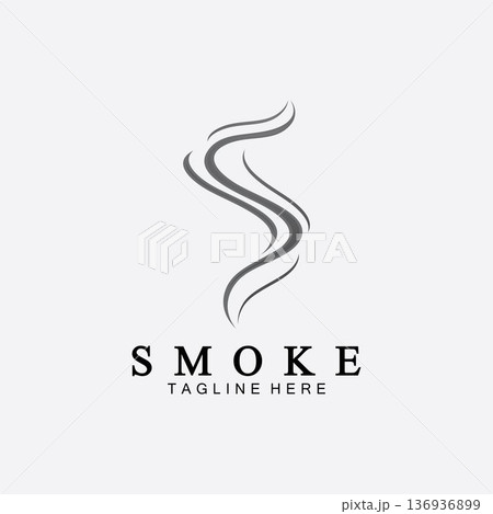 Smoke steam icon logo illustration isolated on white background,Aroma vaporize icons. Smells vector line icon, hot aroma, stink or cooking steam symbols, smelling or vapor 136936899