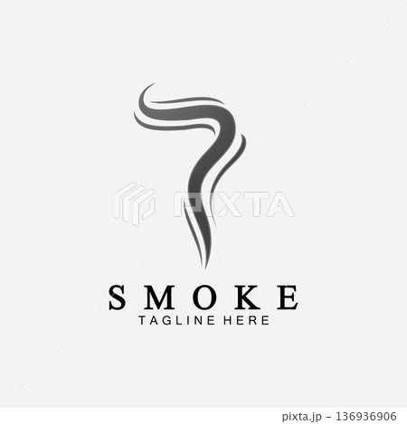 Smoke steam icon logo illustration isolated on white background,Aroma vaporize icons. Smells vector line icon, hot aroma, stink or cooking steam symbols, smelling or vapor 136936906