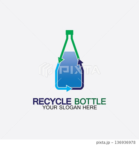 Recycle plastic bottle logo icon vector illustration design.Bottle with recycle symbol. Plastic recycling symbol flat icon-vector illustration Recycle plastic bottle logo icon vector illustration design.Bottle with recycle symbol. Plastic recycling symbol flat icon-vector illustration 136936978