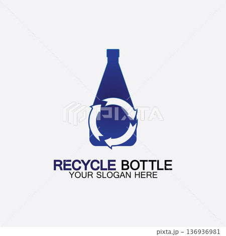 Recycle plastic bottle logo icon vector illustration design.Bottle with recycle symbol. Plastic recycling symbol flat icon-vector illustration Recycle plastic bottle logo icon vector illustration design.Bottle with recycle symbol. Plastic recycling symbol flat icon-vector illustration 136936981