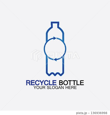 Recycle plastic bottle logo icon vector illustration design.Bottle with recycle symbol. Plastic recycling symbol flat icon-vector illustration Recycle plastic bottle logo icon vector illustration design.Bottle with recycle symbol. Plastic recycling symbol flat icon-vector illustration 136936998