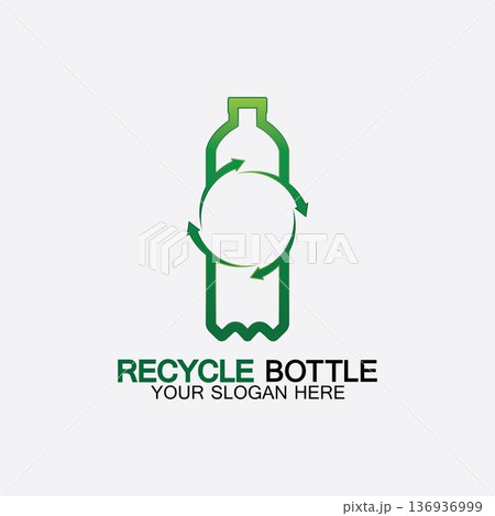 Recycle plastic bottle logo icon vector illustration design.Bottle with recycle symbol. Plastic recycling symbol flat icon-vector illustration Recycle plastic bottle logo icon vector illustration design.Bottle with recycle symbol. Plastic recycling symbol flat icon-vector illustration 136936999
