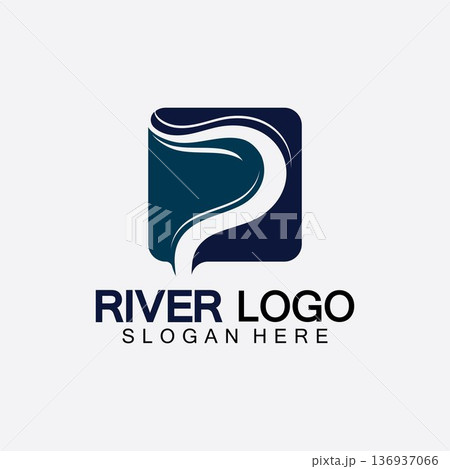 River Logo vector icon illustration design template 136937066