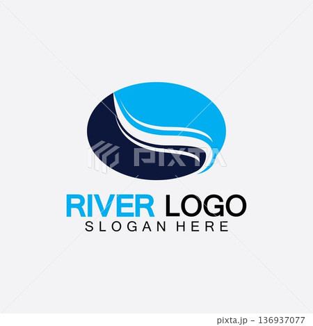 River Logo vector icon illustration design template 136937077